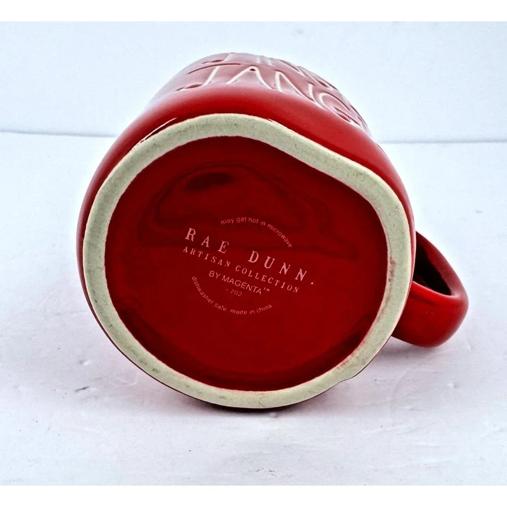 Rae‎ Dunn Jingle Jangle Red Christmas Mug Holiday Coffee Cup